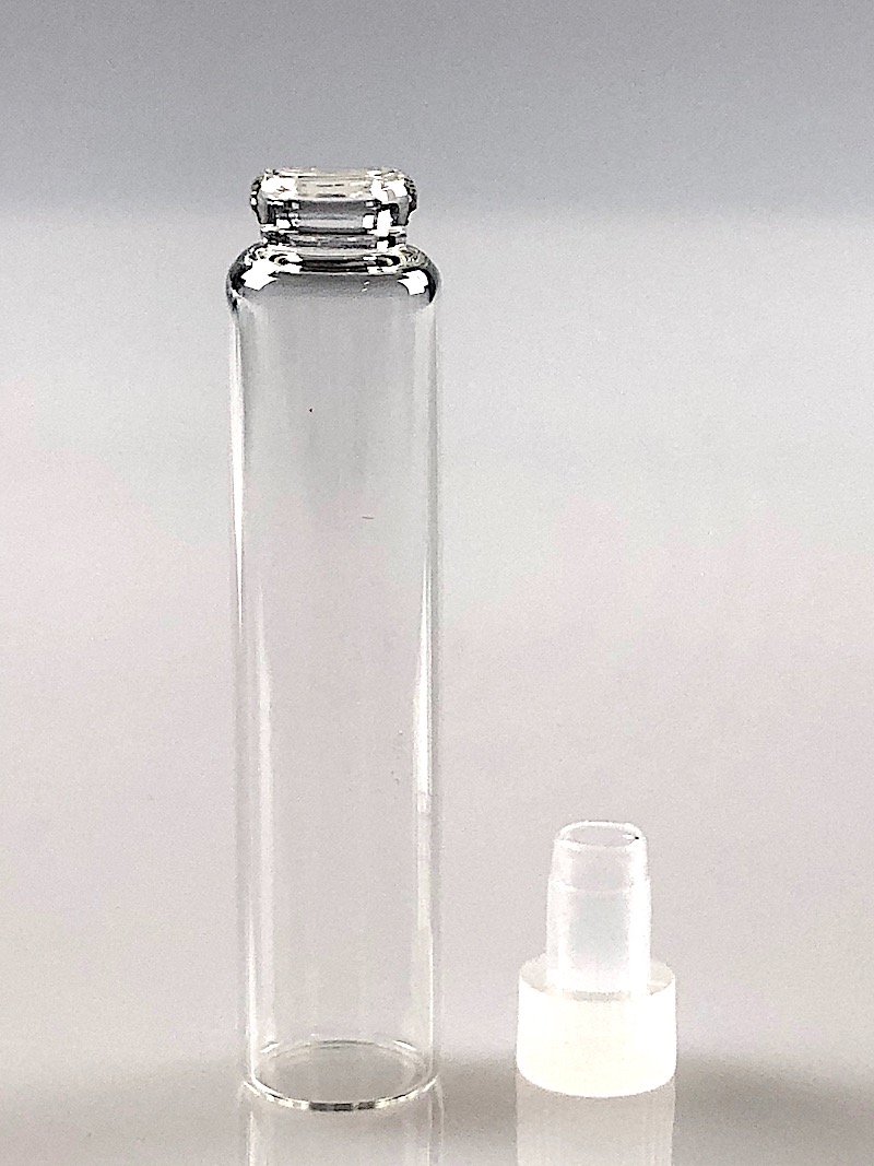 Flacon échantillon en verre avec bouchon pression