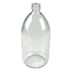 FLACON SIROP 1000ML VERRE BLANC BAGUE PP28