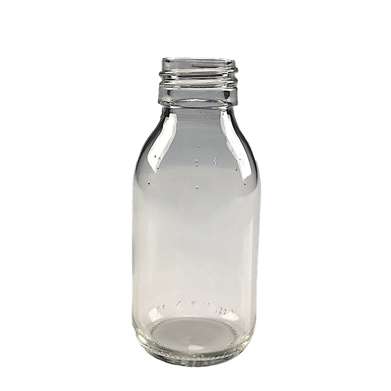 FLACON SIROP 100ML VERRE BLANC BAGUE PP28