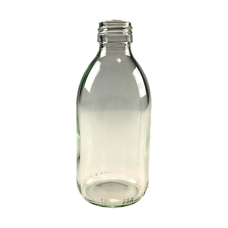 FLACON SIROP 250ML VERRE BLANC BAGUE PP28