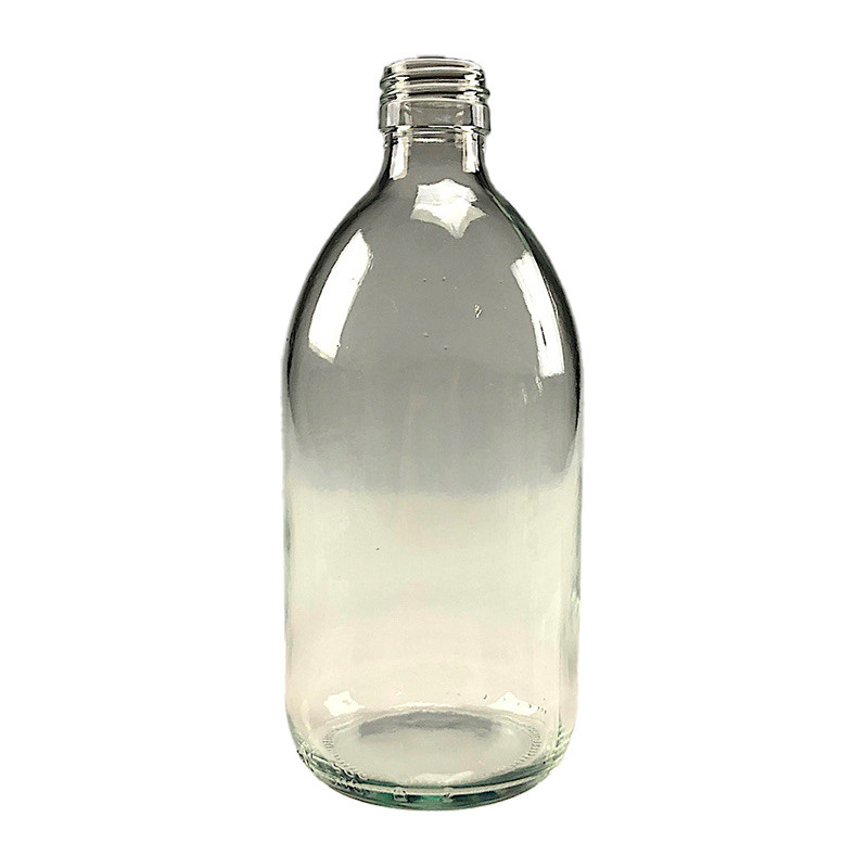 FLACON SIROP 500ML VERRE BLANC BAGUE PP28