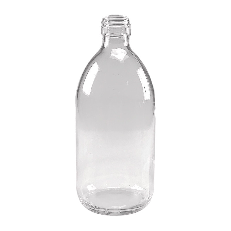 FLACON SIROP 500ML VERRE BLANC BAGUE PP28