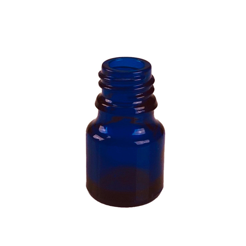 FLACON GOUTTES 5ML VERRE BLEU BAGUE DIN18