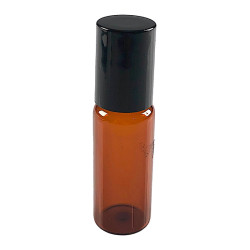 Flacon "roll-on" 10ml verre brun + capsule noire