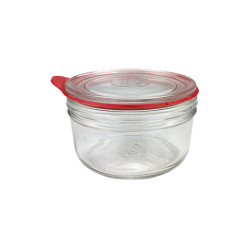 VERRINE 190G/250ML VERRE TRANSPARENT + COUVERCLE VERRE + JOINT + CLIP