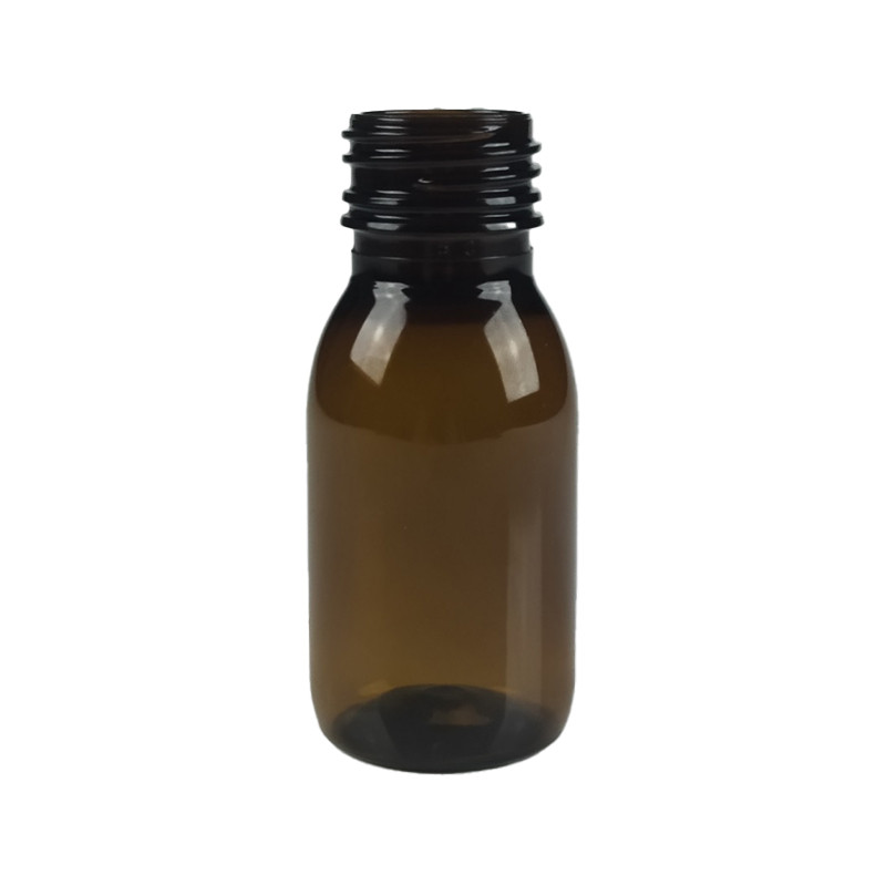 FLACON SIROP 50 ML PET/P AMBRE BAGUE PP28