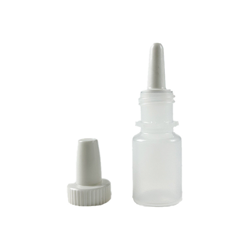 FLACON ROND 5ML PEBD NATUREL + EMBOUT GOUTTES PE BLANC + CAPUCHON PEHD BLANC