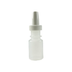 FLACON ROND 5ML PEBD NATUREL + EMBOUT GOUTTES PE BLANC + CAPUCHON PEHD BLANC