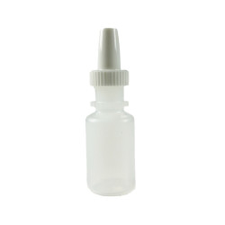 FLACON ROND 10ML PEBD NATUREL + EMBOUT GOUTTES PE BLANC + CAPUCHON PEHD BLANC