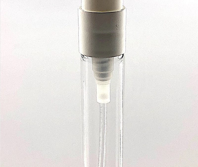 Flacon échantillon en verre avec mini vaporisateur